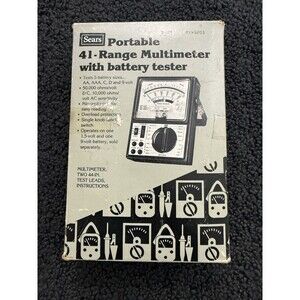 VINTAGE Sears Portable 41 Range Multimeter w/Battery Tester 5205 Mint w/Box!